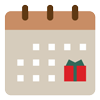 Calendar with Christmas present icon
